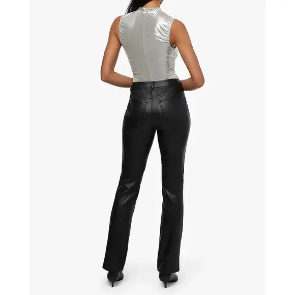 Weworewhat Faux leather lace-up black pants size 28 - Picture 2 of 8